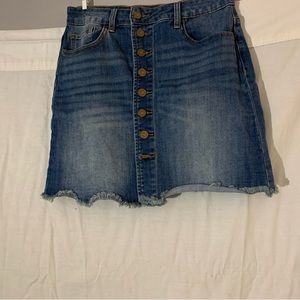 Midi denim skirt with buttons